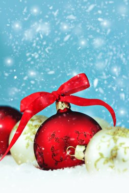 Noel süsler. Kış arka plan