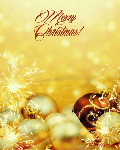 Golden Christmas Balls. Christmas  Decoration — Stock Photo, Image