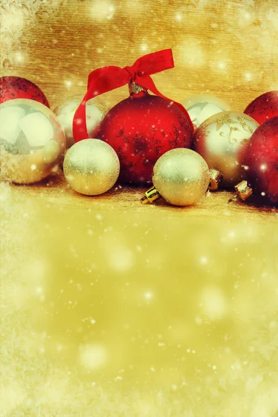 Christmas Background. Red and Golden Balls — Stock Photo, Image