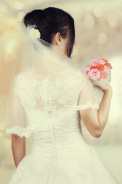 güzel bir gelin buketi ile