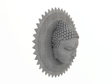  Buda heykeli, beyaz arka plan üzerinde izole