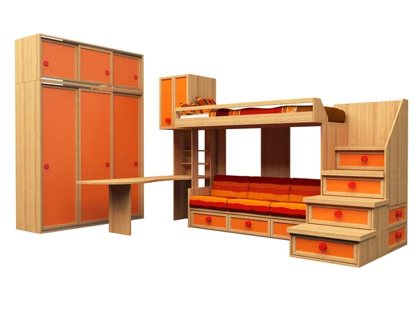 Renderização 3D de móveis para crianças — Fotografia de Stock