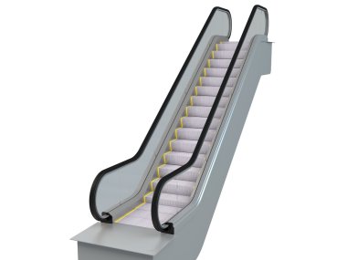 3D render yürüyen merdiven