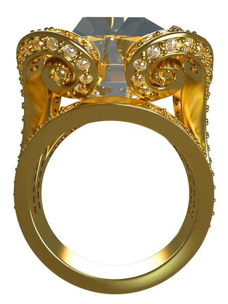 3D gjengir Diamond-ring – stockfoto
