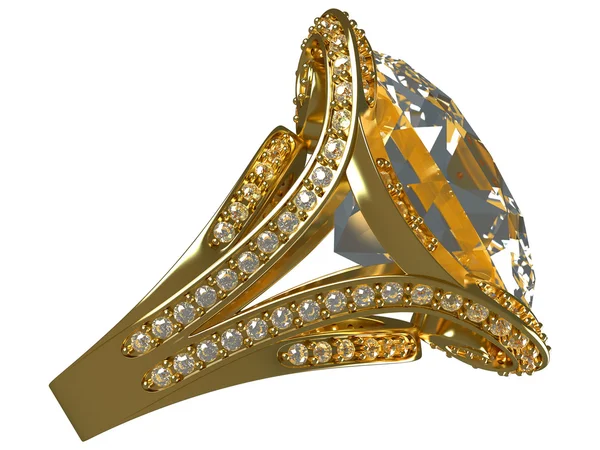Rendering 3D Anello diamante — Foto Stock