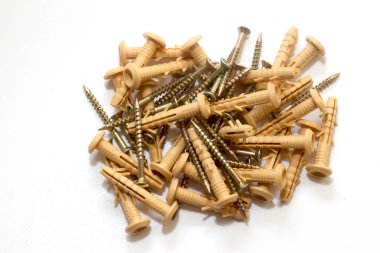 Fotoğraf dübeller, beyaz arka plan üzerinde izole