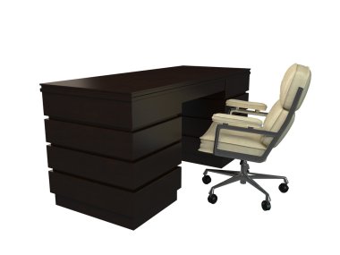 ofis koltuğu ve tablo 3B oluşturma