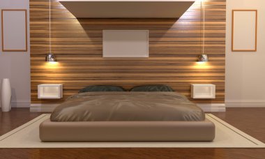 bir iç yatak odasında büyük bir ev 3D render