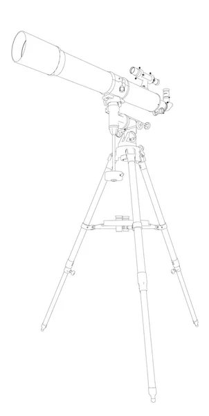3D illustratie van een telescoop — Stockvector