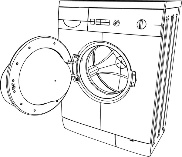 洗濯機の 3 d イラストレーション — ストックベクタ