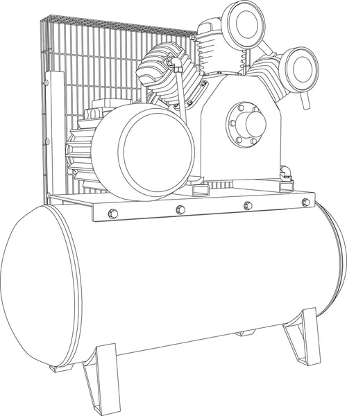 3D çizim hava kompresörü