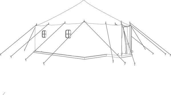 Bir askeri çadır 3D çizimi — Stok Vektör