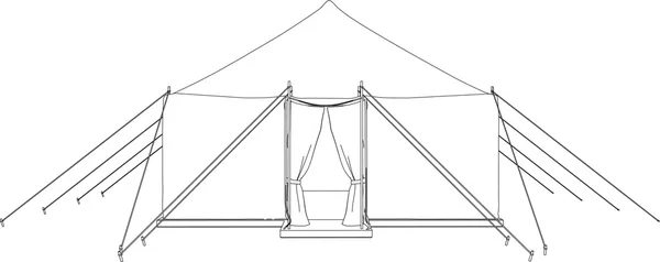 3D illustratie van een militaire tent — Stockvector