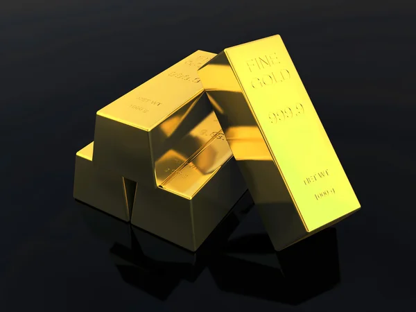 3D-rendering Set di lingotti d'oro — Foto Stock