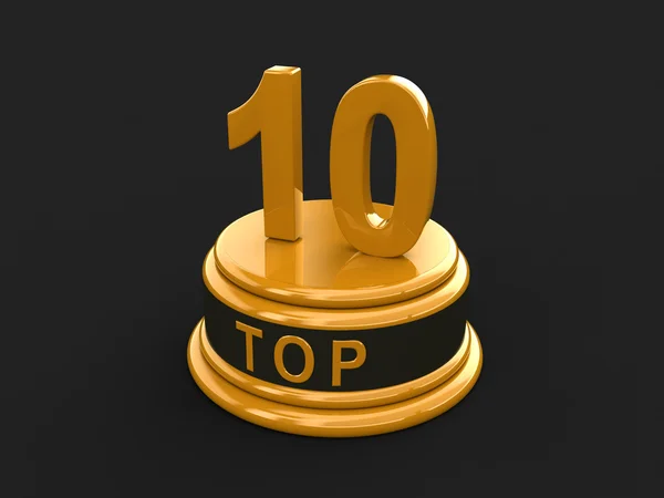 Top 10. Pourcentage d'or réaliste isolé (rendu 3d ) — Photo