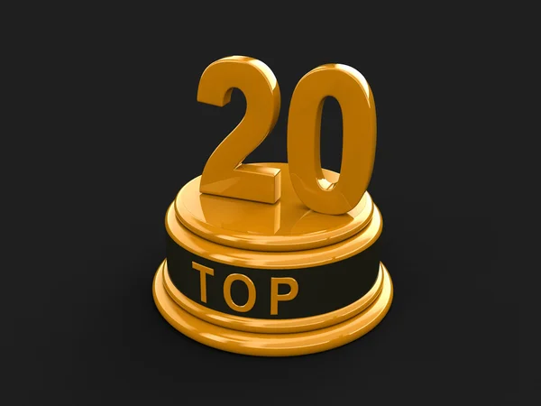 Top 20. Pourcentage d'or réaliste isolé (rendu 3d ) — Photo