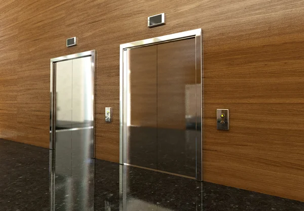 3d representación del ascensor. Puertas elevadoras — Foto de Stock