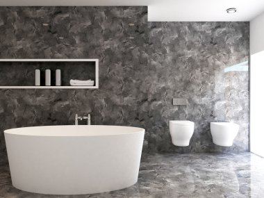 büyük bir ev 3D-işleme modern banyo