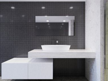 büyük bir ev 3D-işleme modern banyo