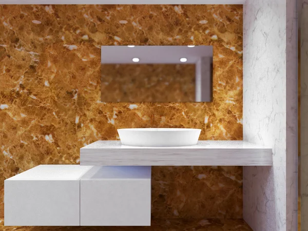 3D vykreslování moderní koupelna ve velkém domě — Stock fotografie