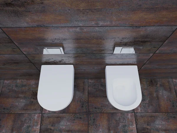 De moderne badkamer 3D-rendering in een groot huis — Stockfoto