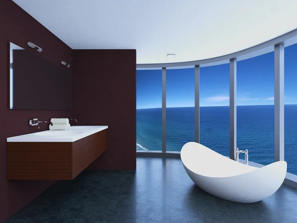 Nowoczesna łazienka renderingu 3D w dużym domu — Zdjęcie stockowe