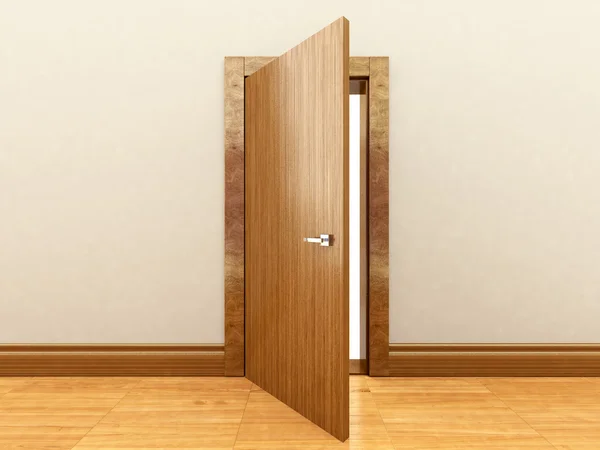 ahşap bir kapı 3D render