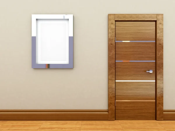 Rendering 3d di una porta in legno — Foto Stock