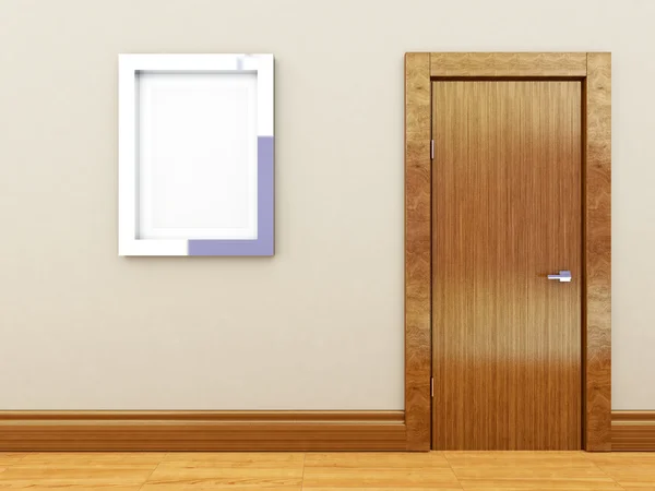 3D vykreslování dřevěné dveře — Stock fotografie