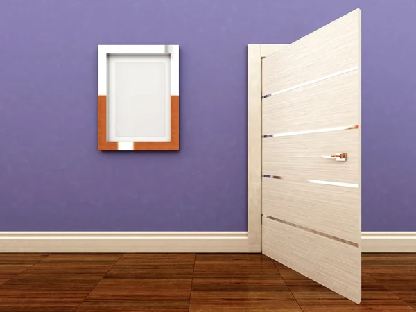 3d renderização de uma porta de madeira — Fotografia de Stock