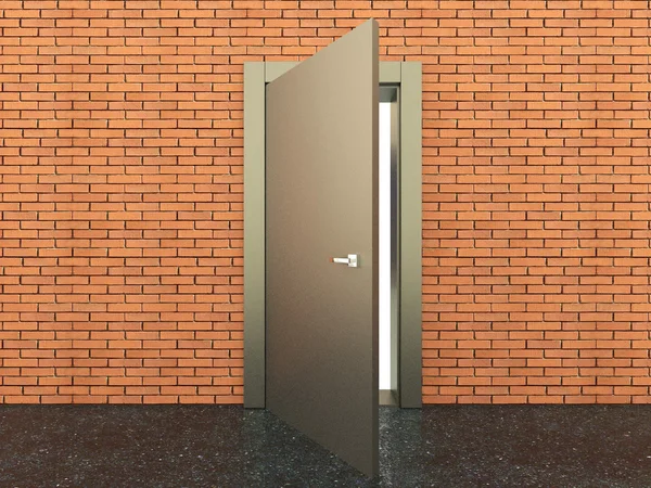Τρισδιάστατη απεικόνιση του μεταλλική πόρτα — Φωτογραφία Αρχείου