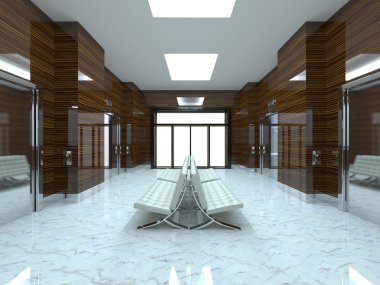 Asansör 3D render. Asansör kapıları