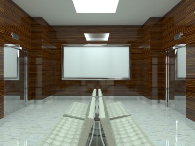 Asansör 3D render. Asansör kapıları
