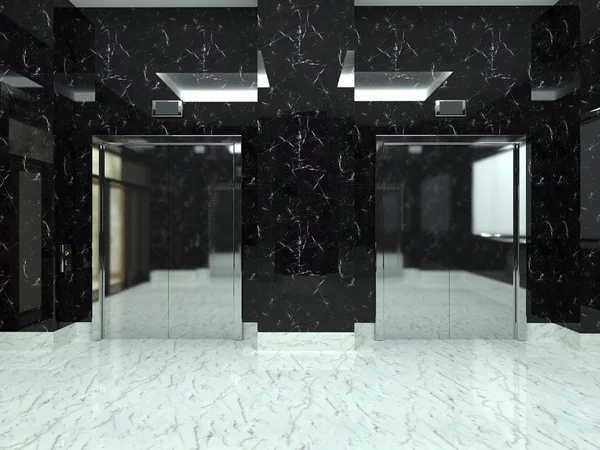 3d representación del ascensor. Puertas elevadoras —  Fotos de Stock