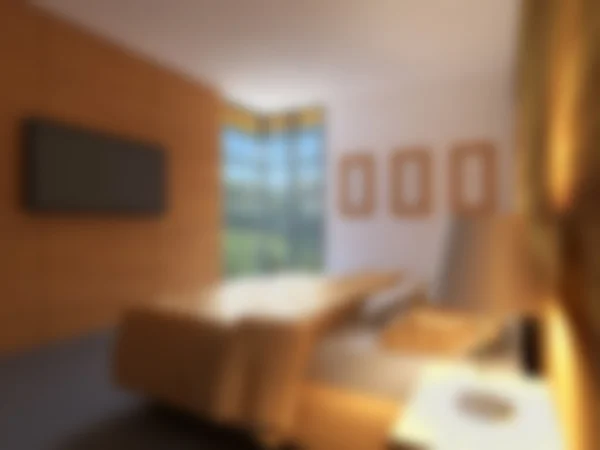 Quarto casa de campo em um fundo turvo. Renderização 3d — Fotografia de Stock