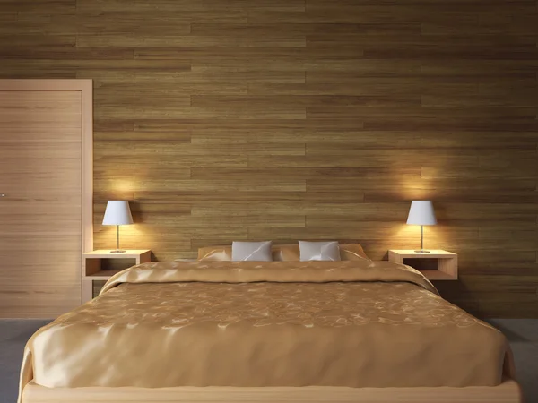 Yatak odaları modern tasarımı. 3D render — Stok fotoğraf