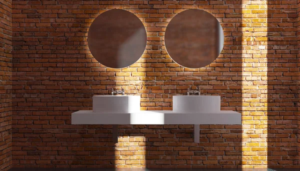 Cuarto de baño solitario apartamento de soltero. Visualización 3D —  Fotos de Stock