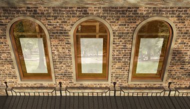 Küçük dükkan eski şehir. 3D render