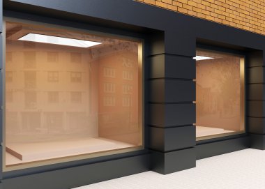mağaza cephe görünümü. 3D render