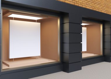 Küçük dükkan eski şehir. 3D render