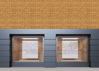 mağaza cephe görünümü. 3D render