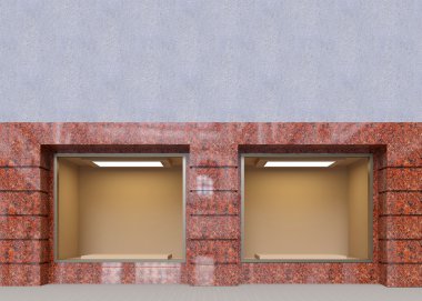 mağaza cephe görünümü. 3D render