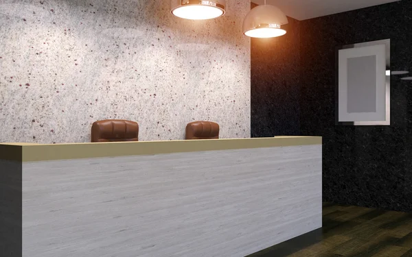 Business center. Receptionist. Rendering 3D — Foto Stock