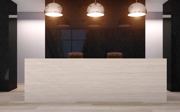 Receptionen på hotellet. Receptionisten. 3D-rendering — Stockfoto