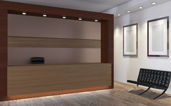 La reception dell'hotel. Receptionist. Rendering 3D — Foto Stock