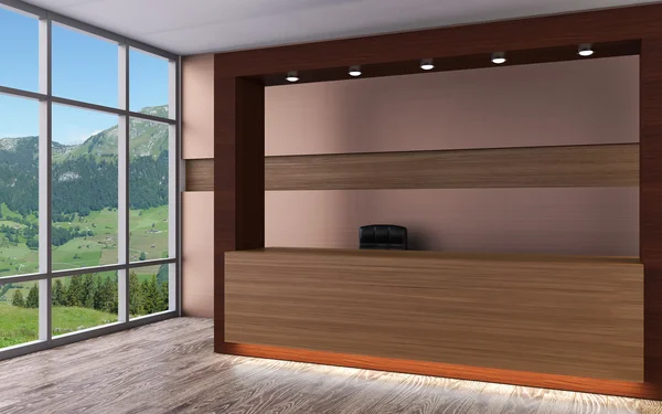 Receptionen på hotellet. Receptionisten. 3D-rendering — Stockfoto