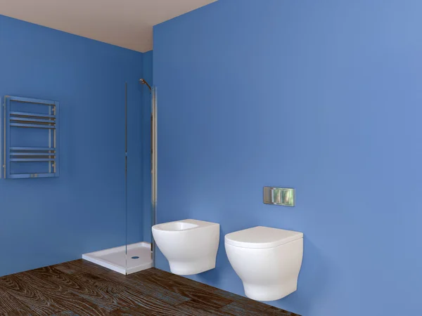 Intérieur moderne d'une salle de bain dans un appartement de la ville. Expéditeur 3D — Photo