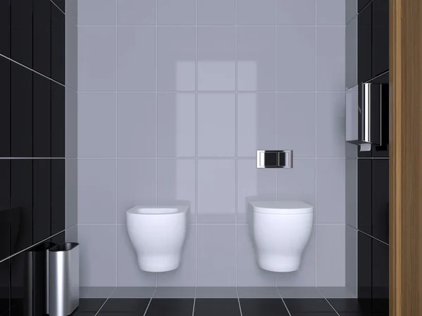 El diseño minimalista del baño. Renderizado 3D —  Fotos de Stock