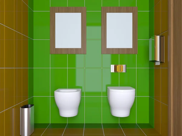 Minimalist tasarım banyo. 3D render — Stok fotoğraf