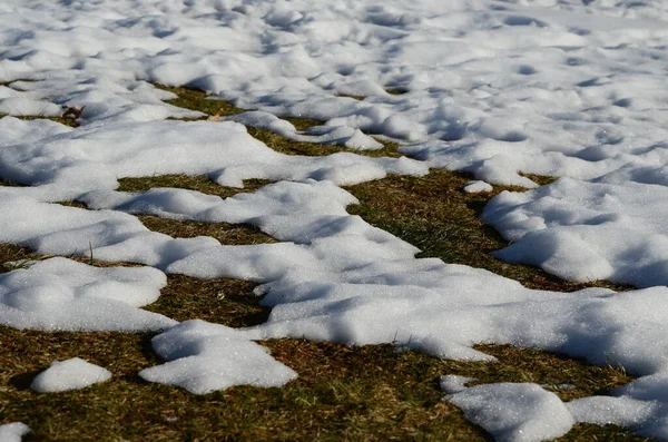 Nahaufnahme Schmelzender Schnee Hintergrund — Stockfoto